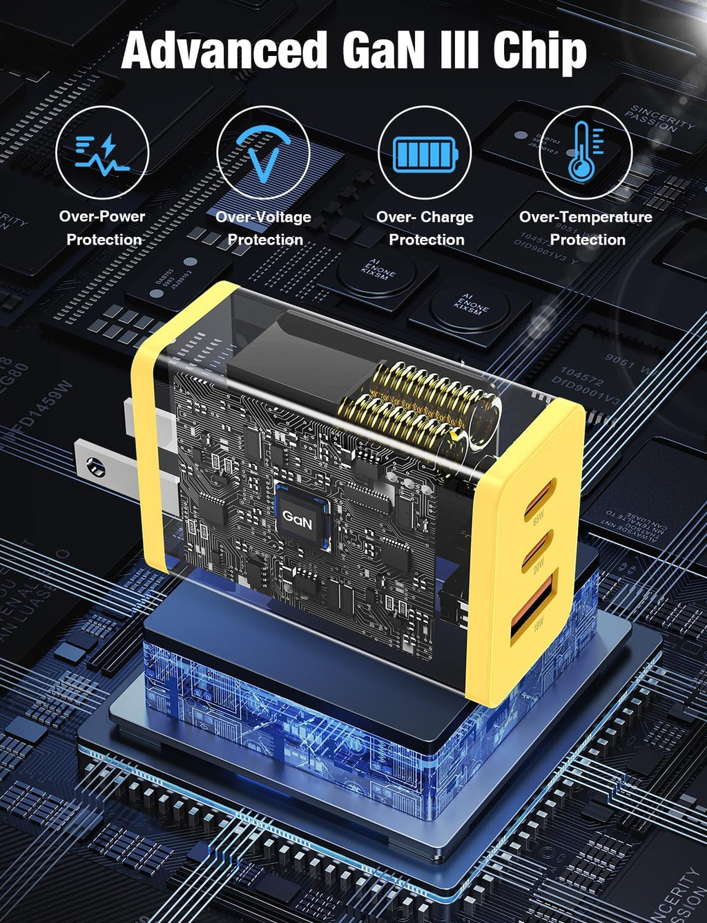 Paquete de 2 bloques de cargador de pared USB C de 65 W, adaptador...