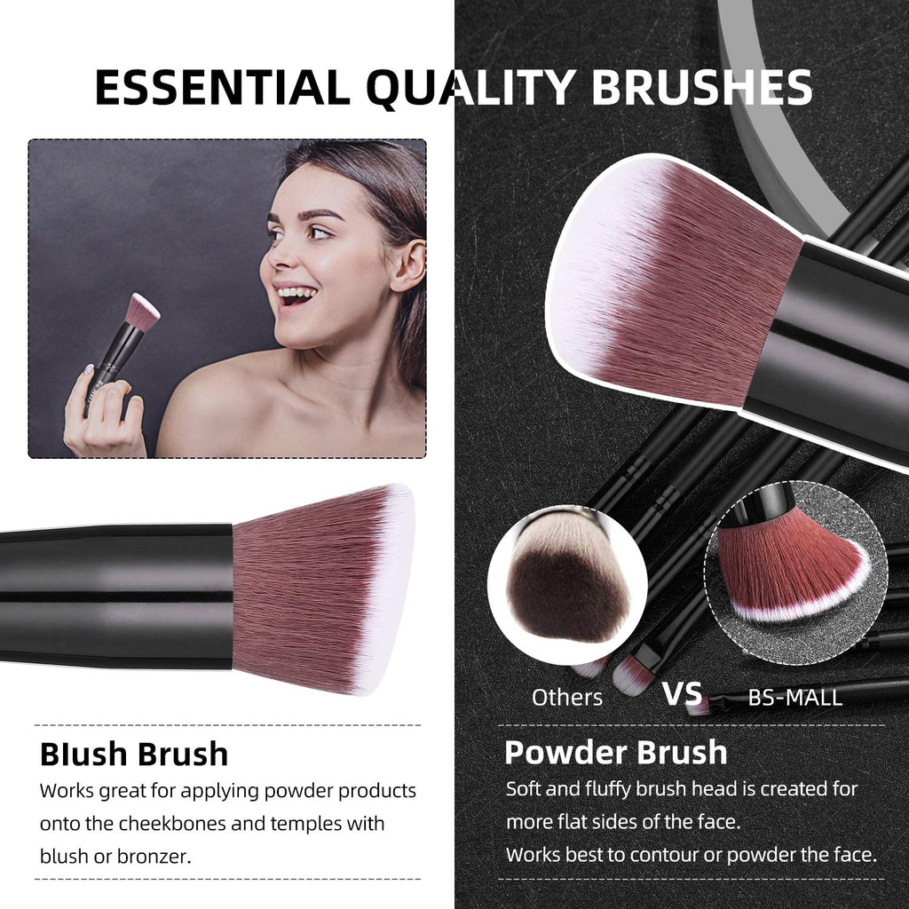 BS-MALL - Pinceles de maquillaje premium, 14 unidades, base sintéti...