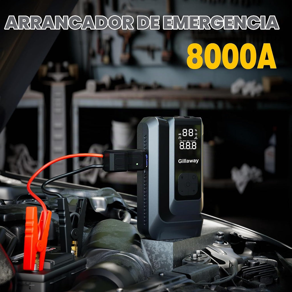 Arrancador de salto 7 en 1 8000A portátil con compresor de aire por...