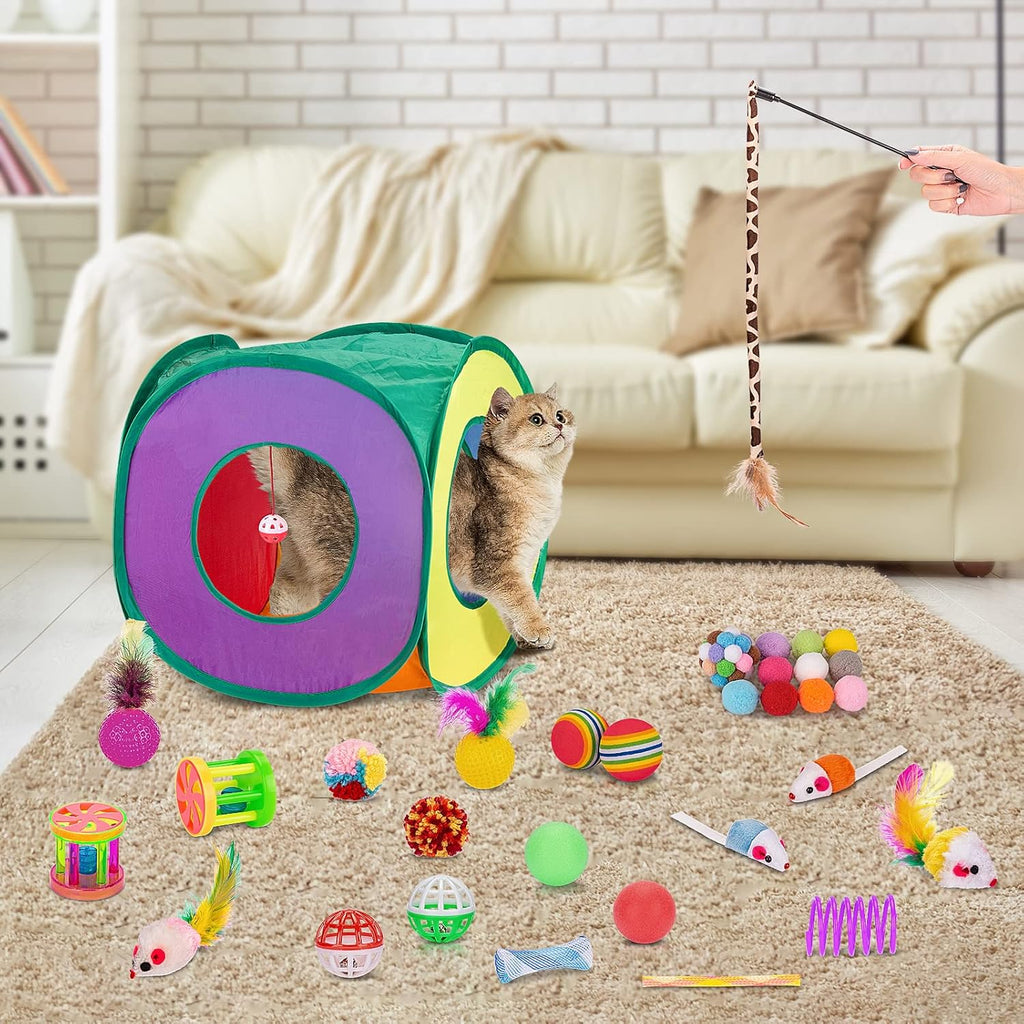 Retro Shaw Paquete de juguetes para gatos, 33 unidades, juguetes in...