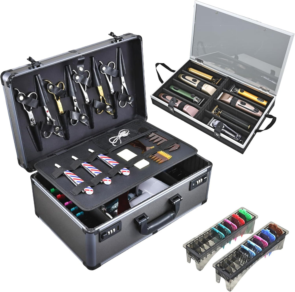 Yueieoun Estuche de Barbero Profesional \u2013 Estuche Portátil de...