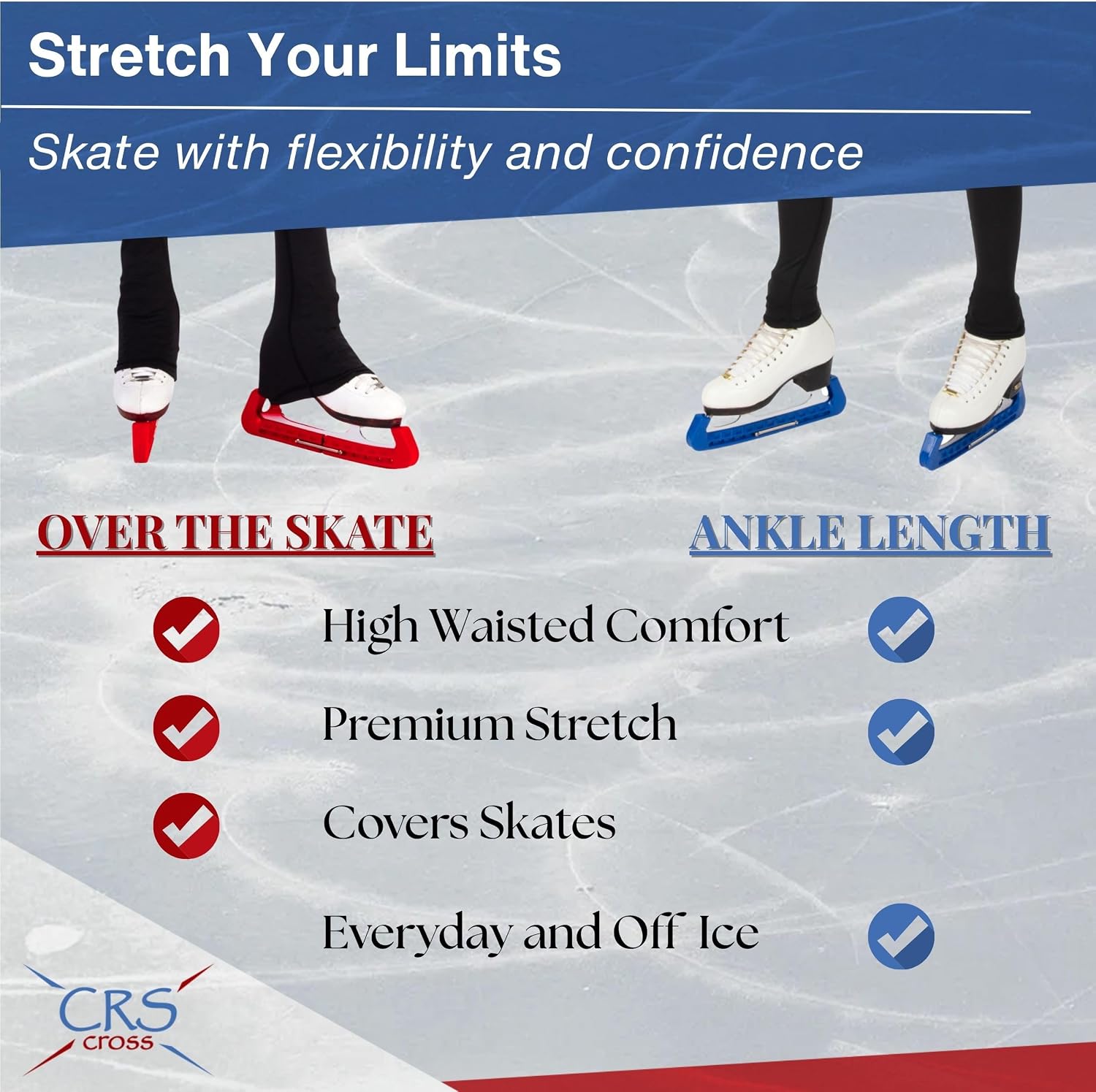 CRS Cross Leggings de patinaje sobre hielo. Leggins negros para pat...