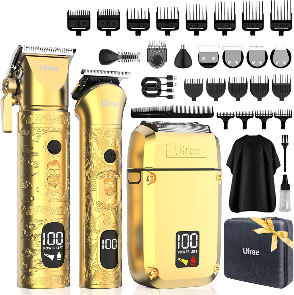 Ufree Kit de corte de cabello profesional 8 en 1, cortapelos para h...