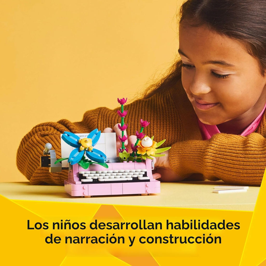 LEGO Creator 31169 - Máquina de escribir 3 en 1 con flores, juguete...