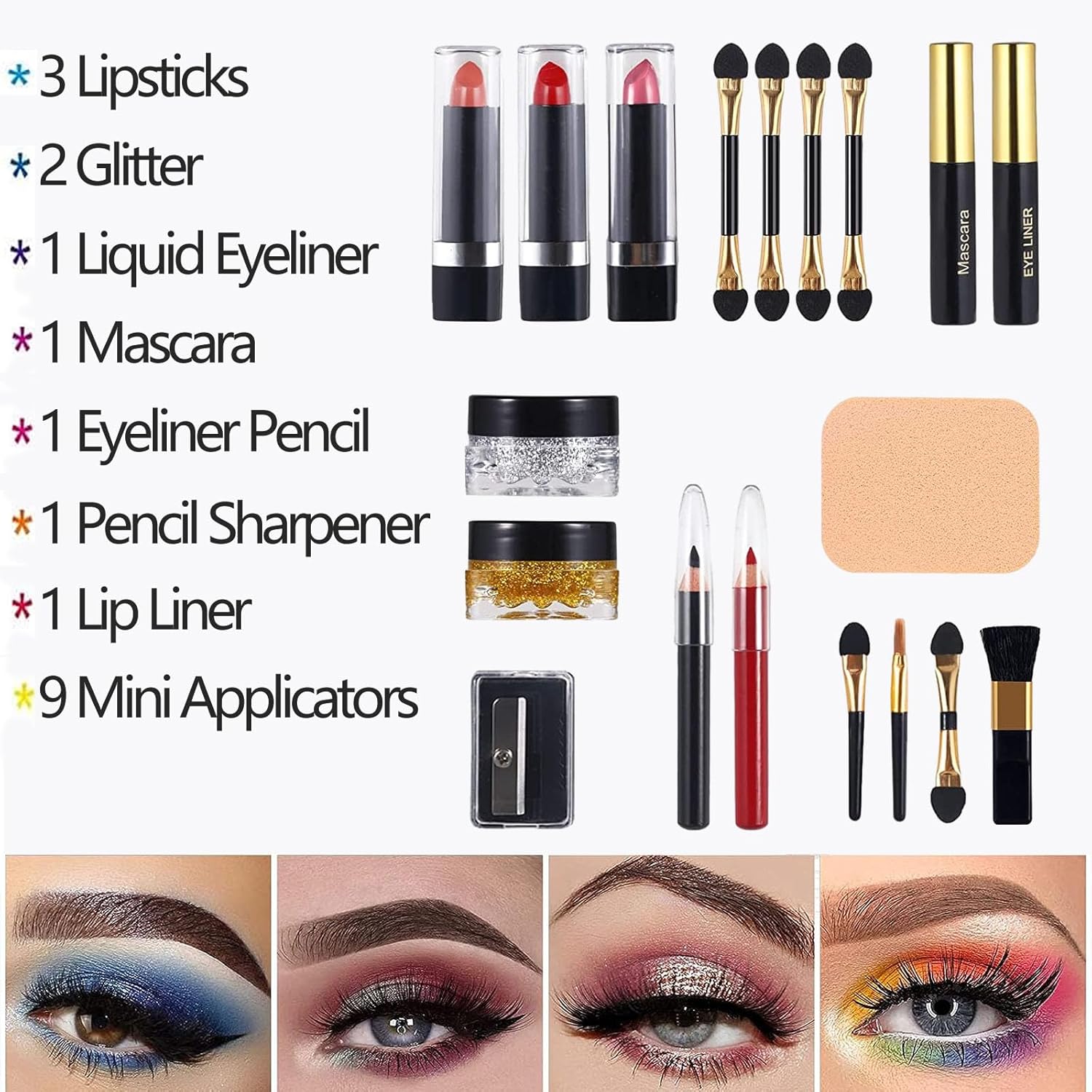 MISS ROSE M - Kit de maquillaje profesional de 58 colores para muje...