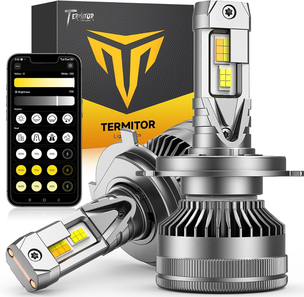 Termitor Bombilla inteligente H4, 0-75000 lm, 1500% súper brillante...