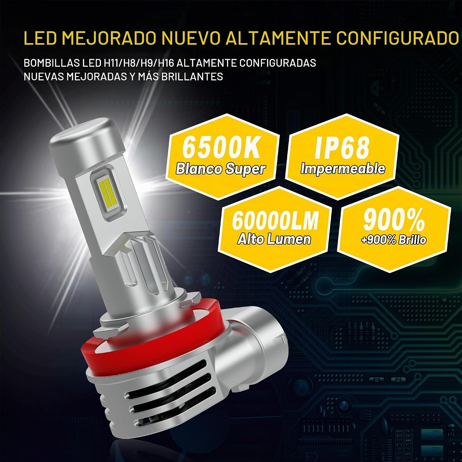 KIMLATAR Últimas Bombillas H11, Mejoradas con 900% de Super Brillo...