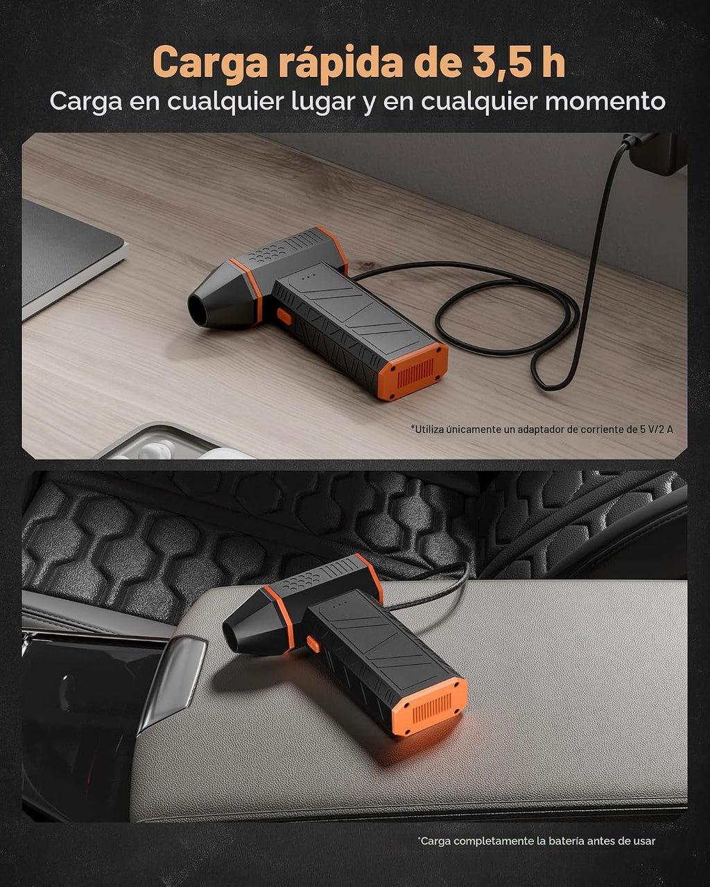WOLFBOX MF50 Plumero de aire comprimido - Soplador eléctrico de air...