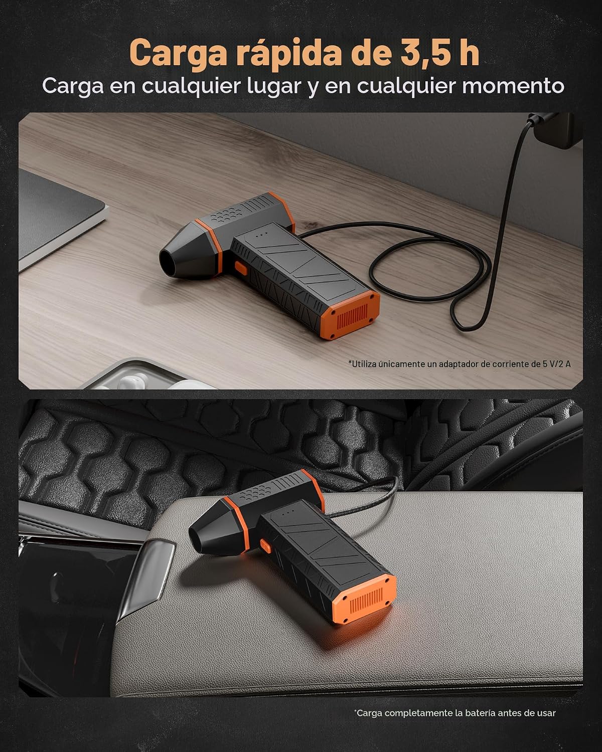 WOLFBOX MF50 Plumero de aire comprimido - Soplador eléctrico de air...