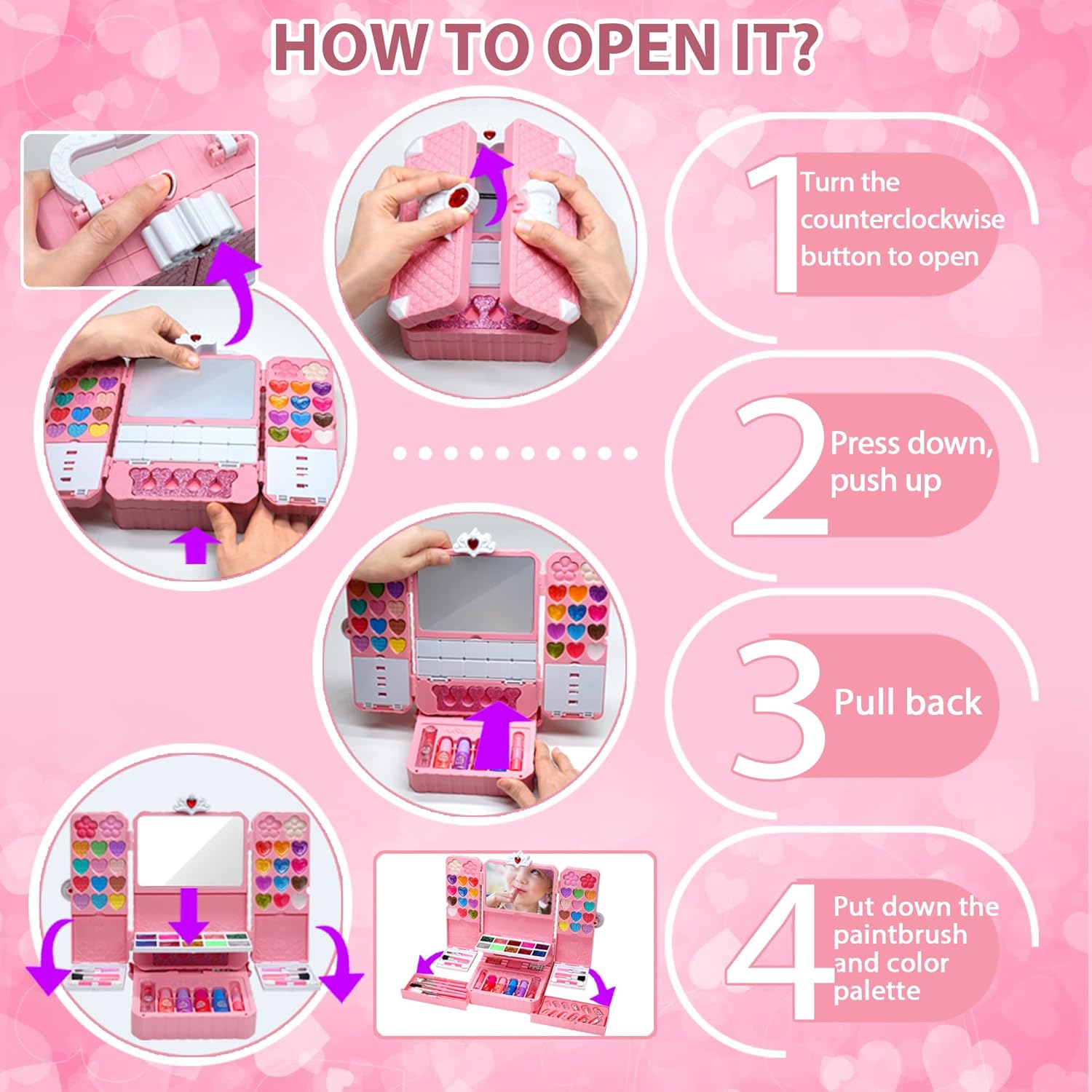 Kit de Maquillaje para Niñas, Juguetes para Niñas - Maquillaje Lava...