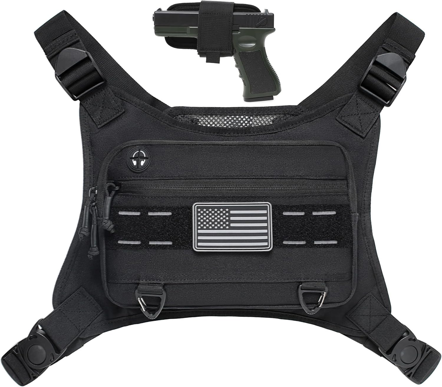 Bolsa de pecho deportiva para hombre, bolsa frontal para el pecho,...