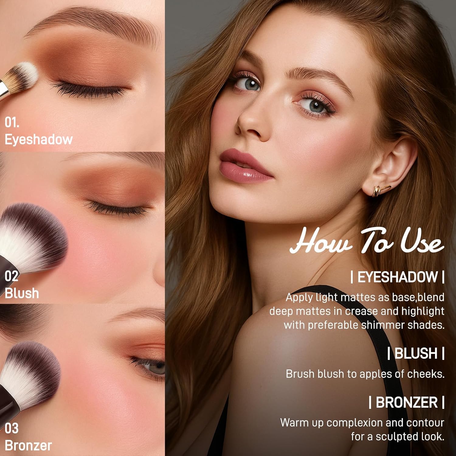 UCANBE Juego de paleta de maquillaje horneado de tamaño completo, i...