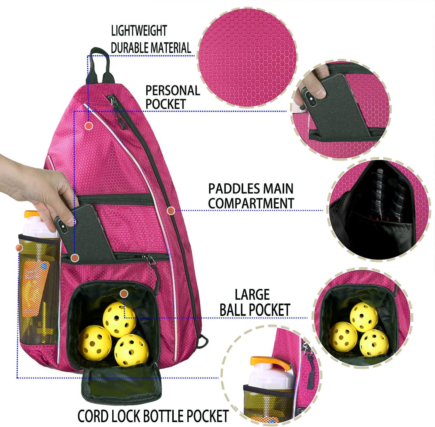 LLYWCM Bolsa de pickleball \u2013 Bolsas de pickleball para mujeres...