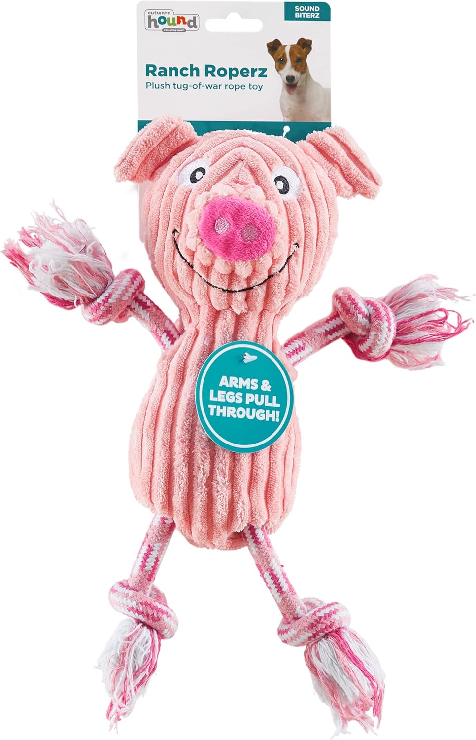 Outward Hound Ranch Roperz - Juguete de peluche chillón para perro,...