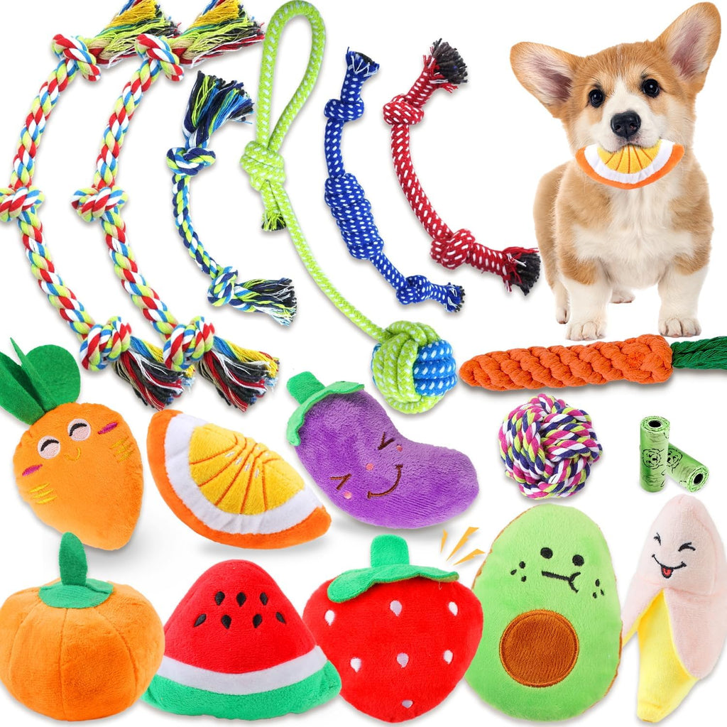 MRSOHRET Paquete de 18 juguetes para perros, juguetes de dentición...
