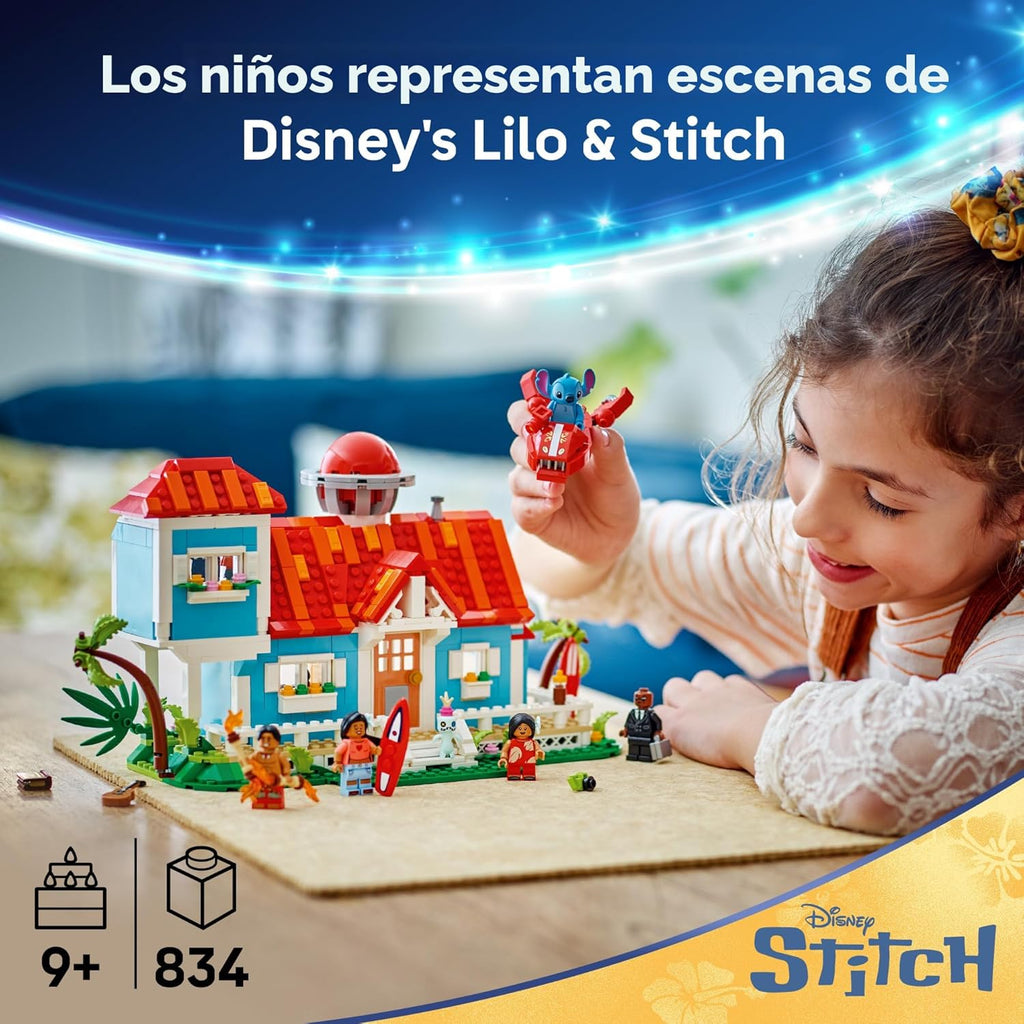 LEGO Disney Lilo y Stitch Casa de Playa - Set de Construcción para...