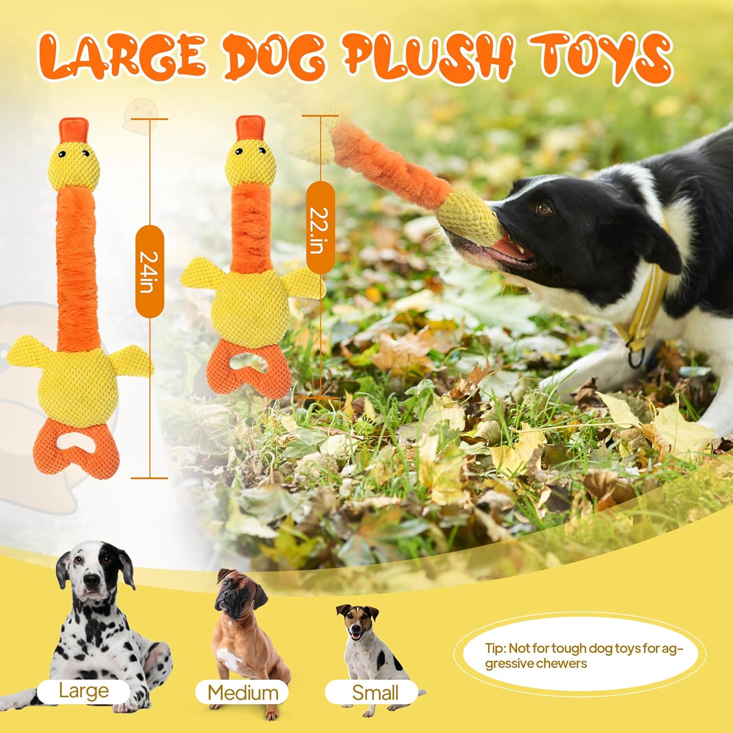 TwoEar Juguete de pato para perros con papel arrugado, juguete inte...