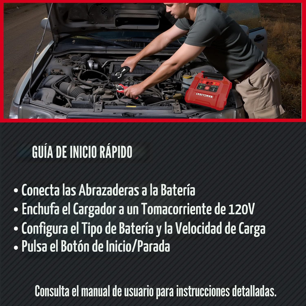 CRAFTSMAN - Cargador y mantenedor de batería de coche 12A, 6V\/12V...
