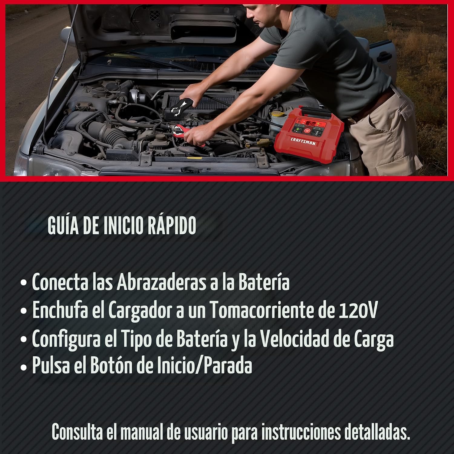 CRAFTSMAN - Cargador y mantenedor de batería de coche 12A, 6V\/12V...