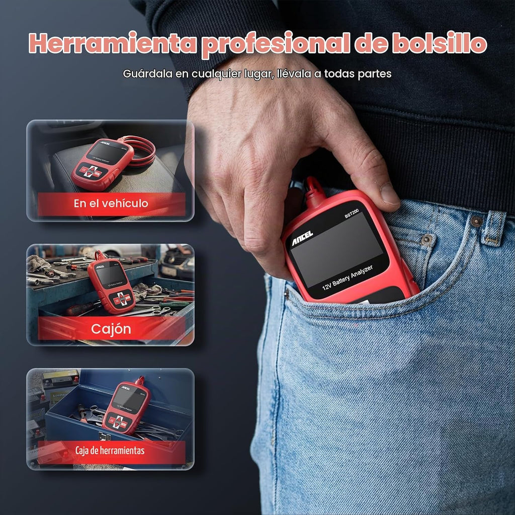 ANCEL BST200 Probador de Batería de Coche 12V, Probador de Carga de...