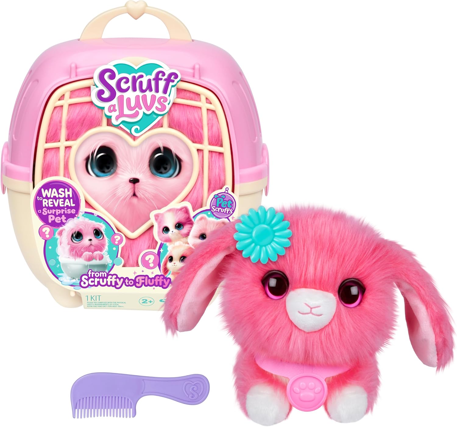 SCRUFFALUVS Pink Surprise Pet, juguetes de peluche misteriosos, ani...