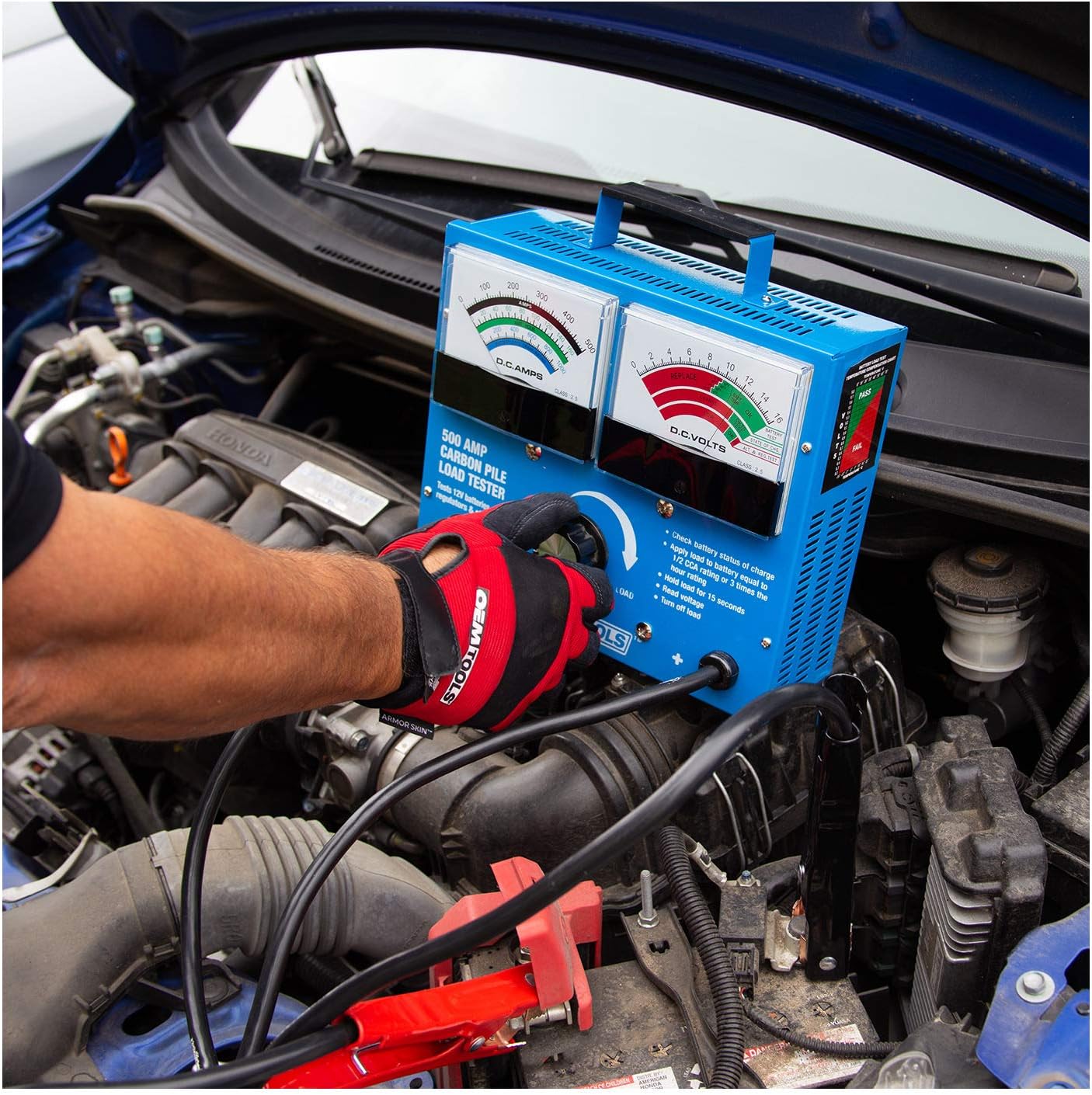 OEMTOOLS 24336 Probador de carga de batería de 500 amperios y 12 V,...