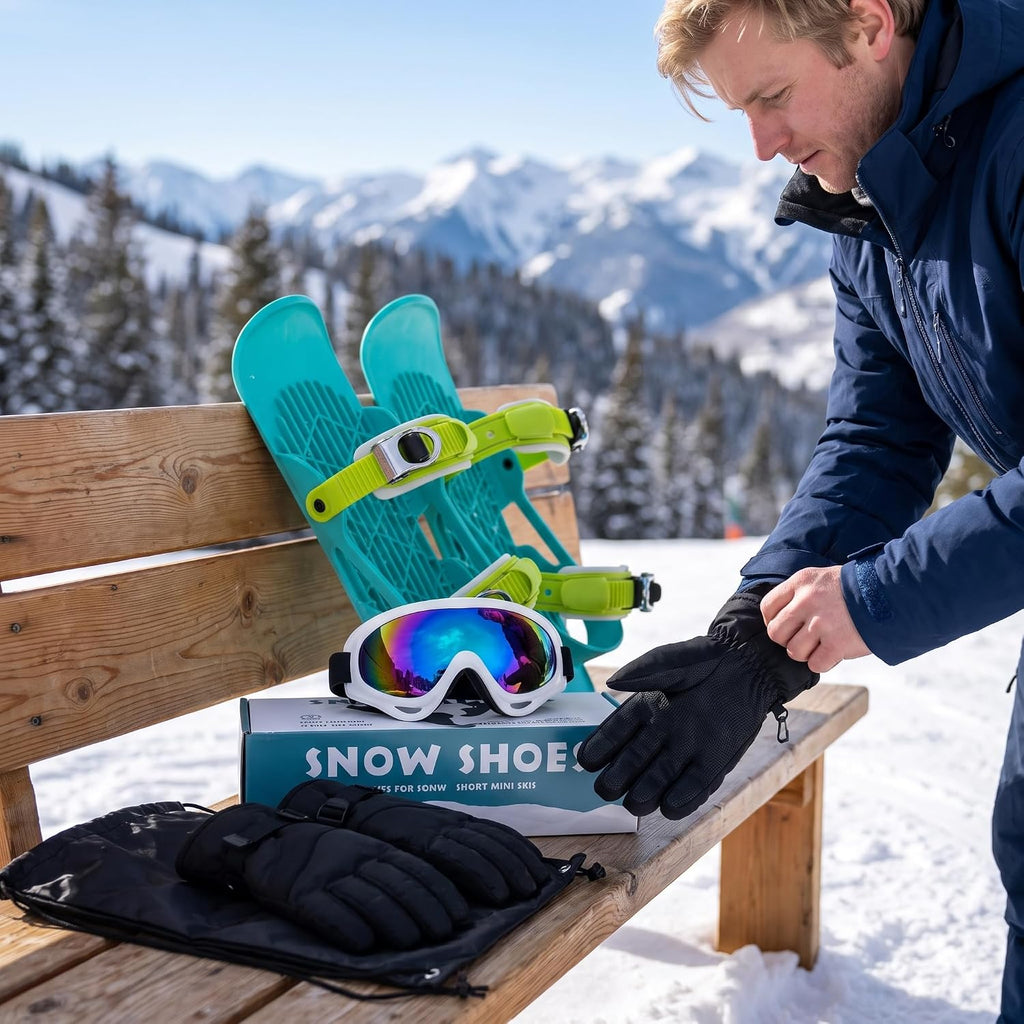 Snow Pro - Juego de mini patines cortos de esquí, patines ajustable...
