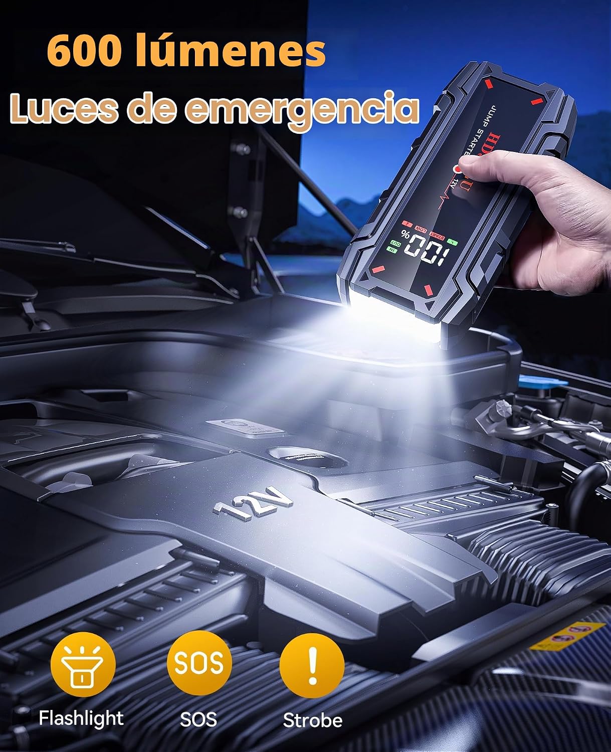 Arrancador de coche portátil de 4000A, arrancador de batería para m...