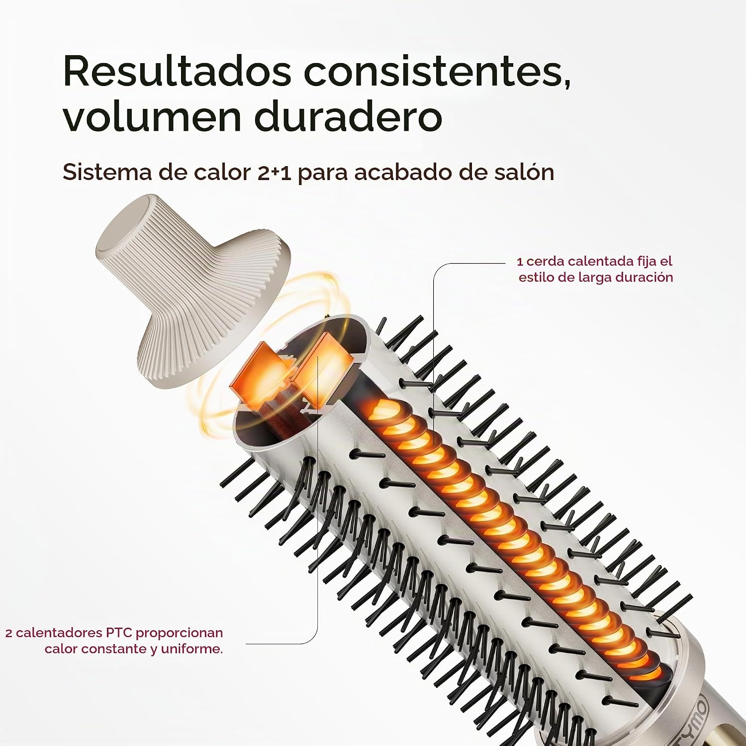 TYMO STYLUX PRO - Cepillo térmico para rizar, voluminizador redondo...