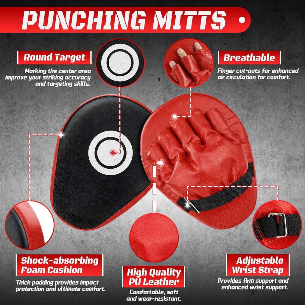 Juego de guantes de boxeo, almohadillas de boxeo, guantes de boxeo...