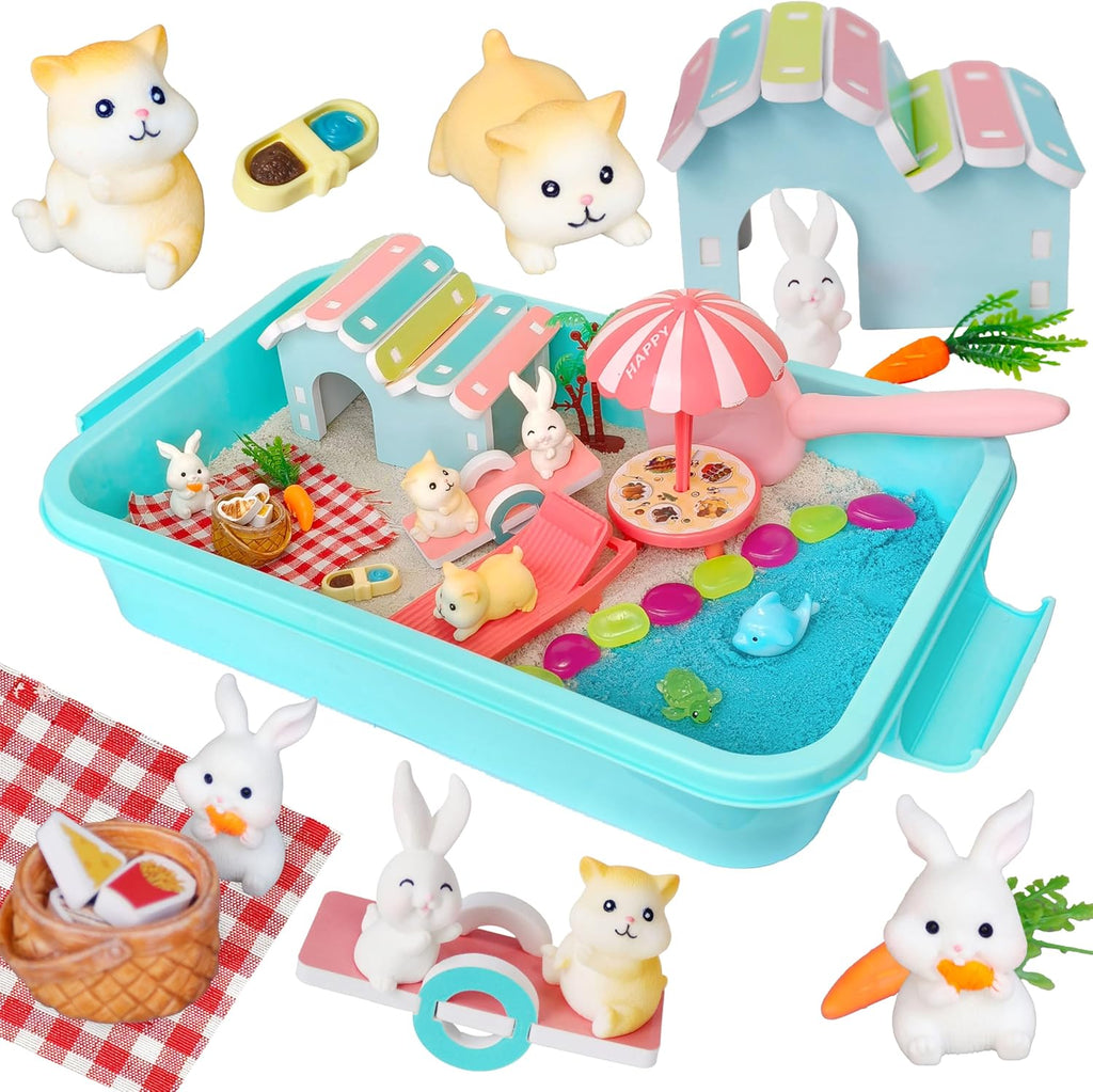 Carolart Cubo sensorial para mascotas, hábitat de hámster y conejo,...