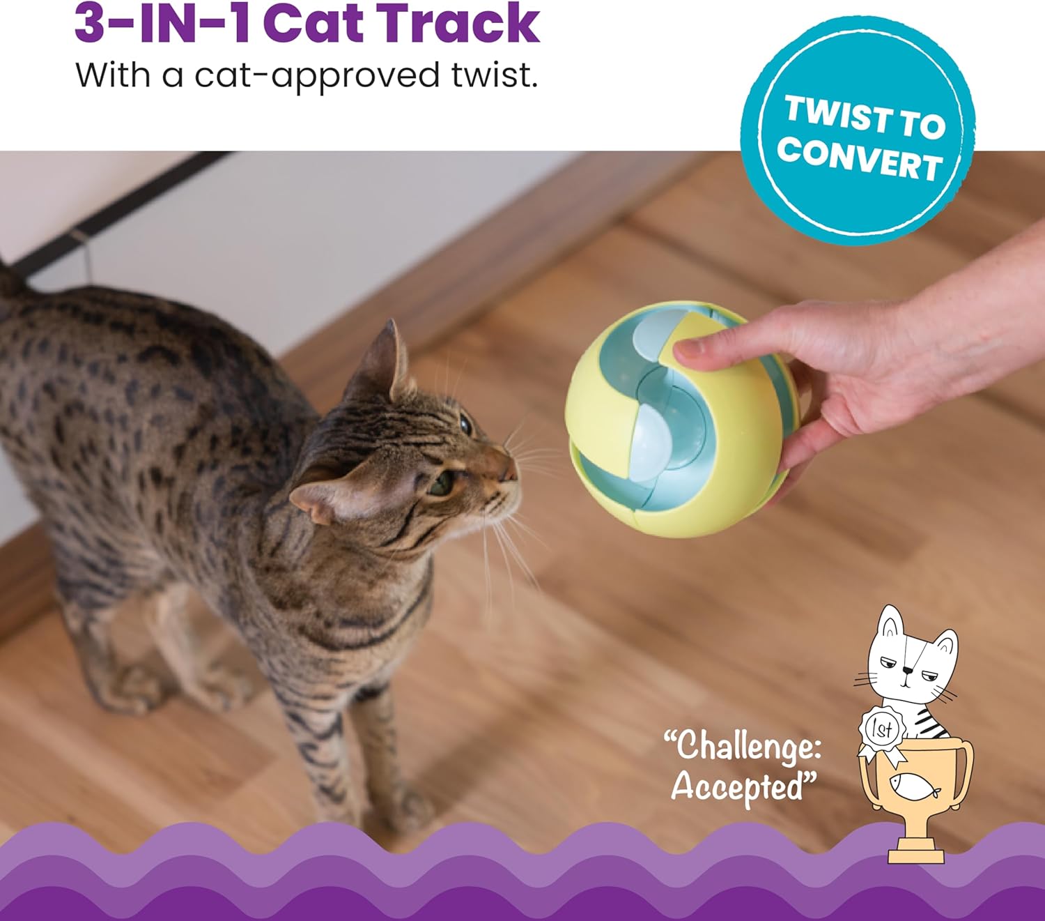 Catstages Twist-A-Ball 3-en-1 Juguetes Convertibles de Pista para G...