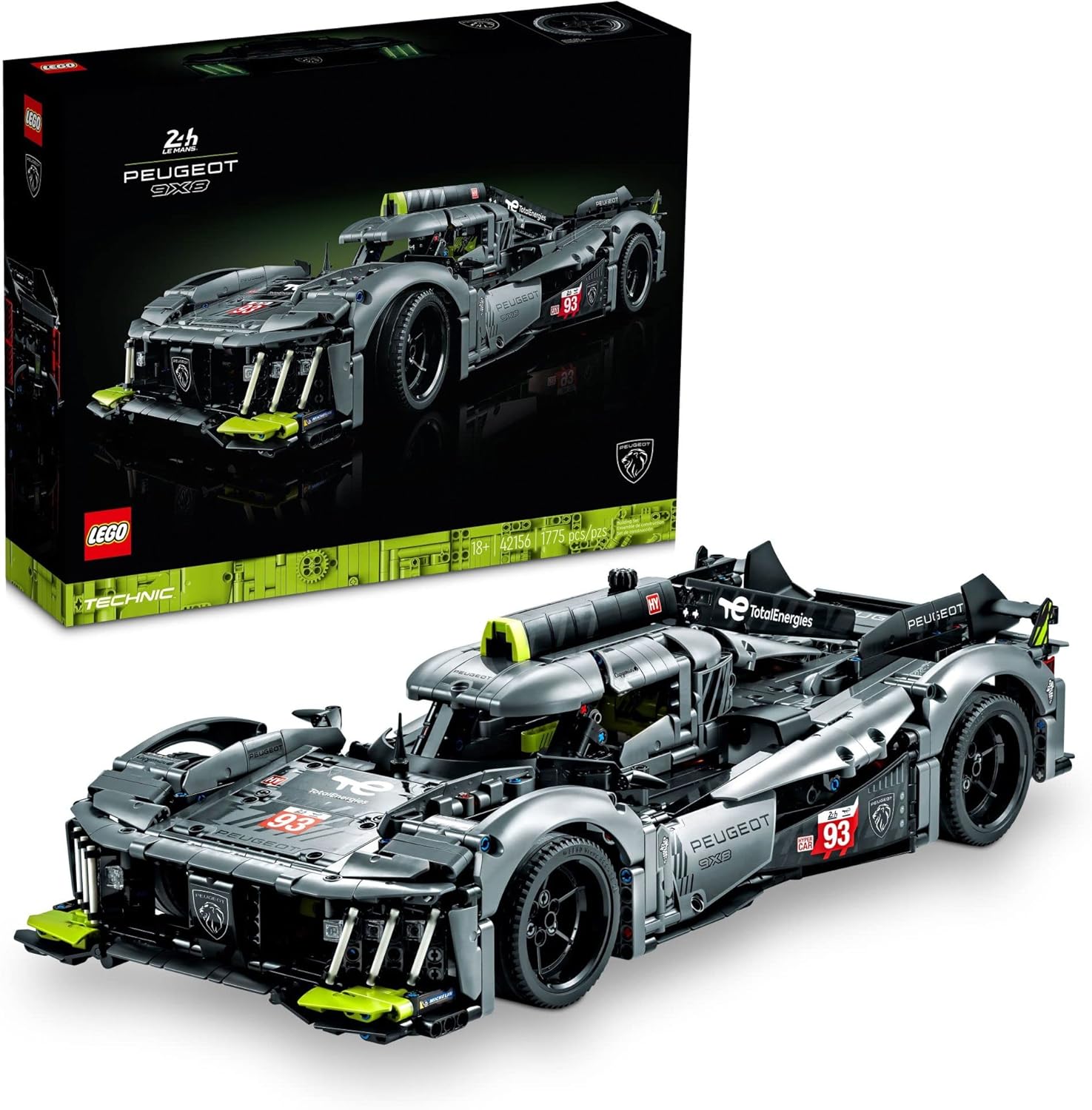 LEGO Technic Peugeot 9X8 24H Le Mans Hybrid Hypercar 42156 - Kit de...