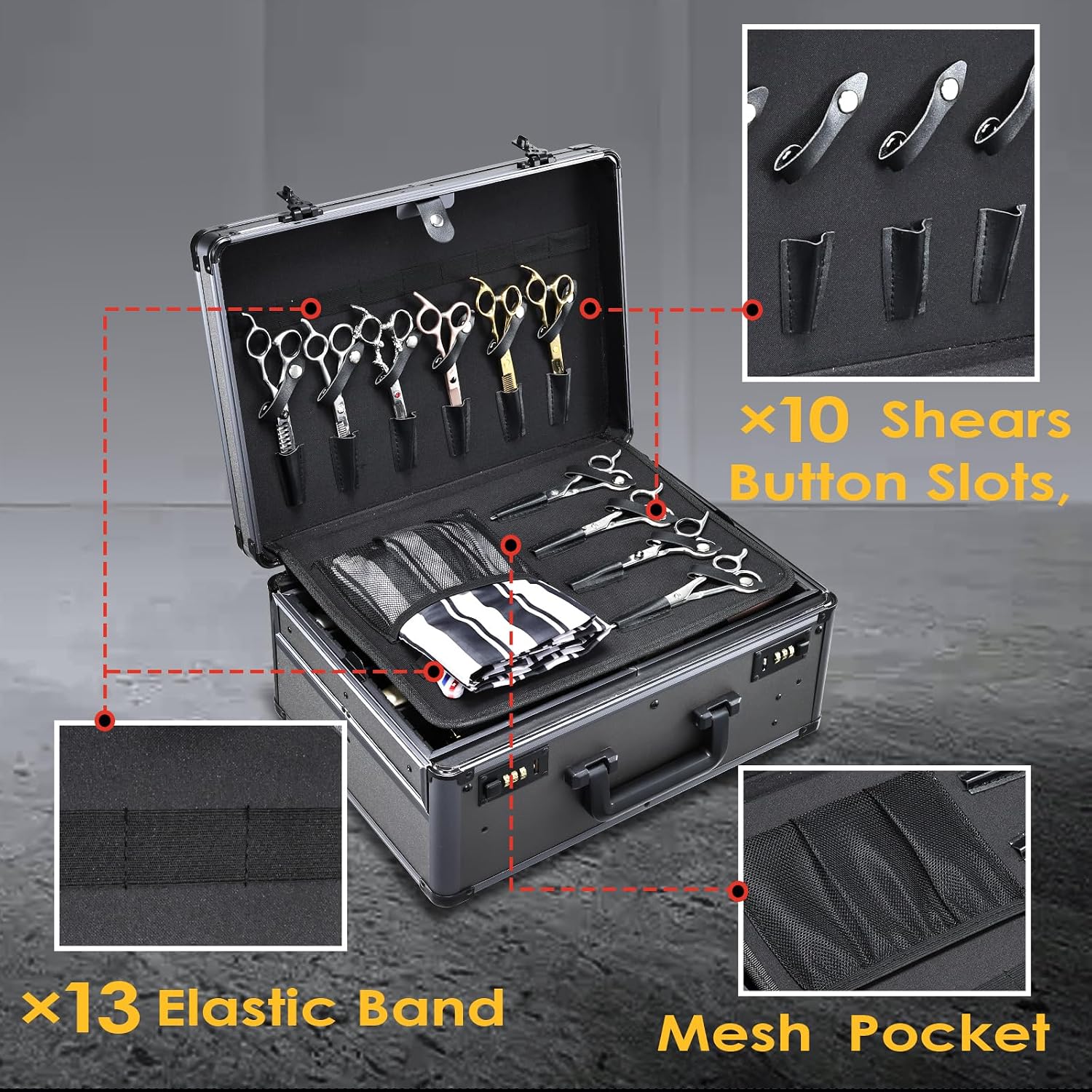Yueieoun Estuche de Barbero con Bandeja Deslizante para Cortadoras,...