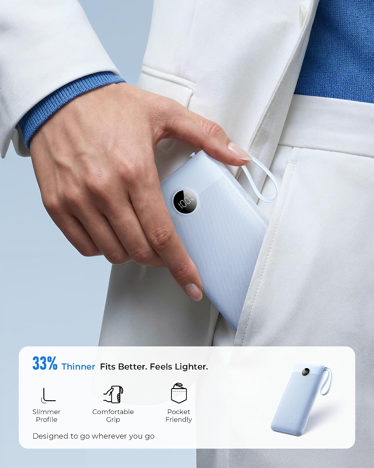 VRURC Cargador portátil delgado de 20000 mAh, batería externa de 22...