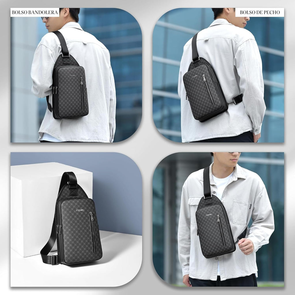 FSD WG - Mochila de bandolera para hombres - Bolso para el pecho, b...
