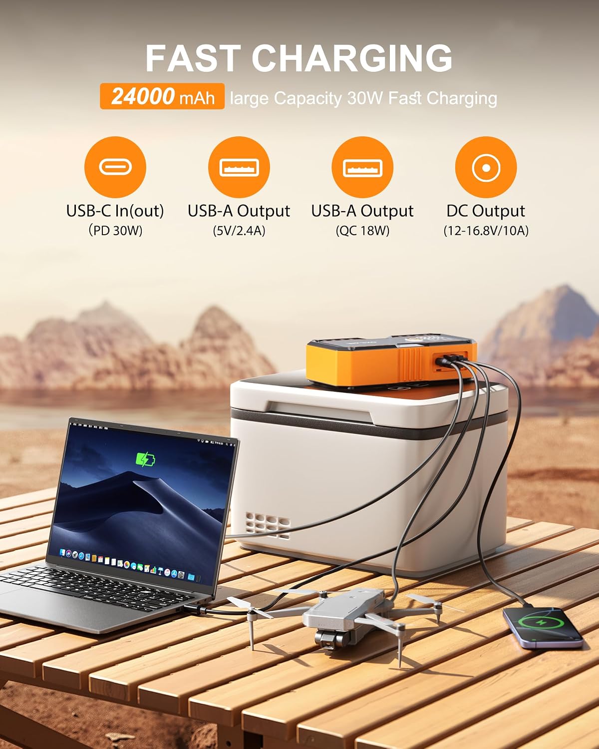 OXILAM Arrancador 24000mAh para todos los motores de gasolina y dié...
