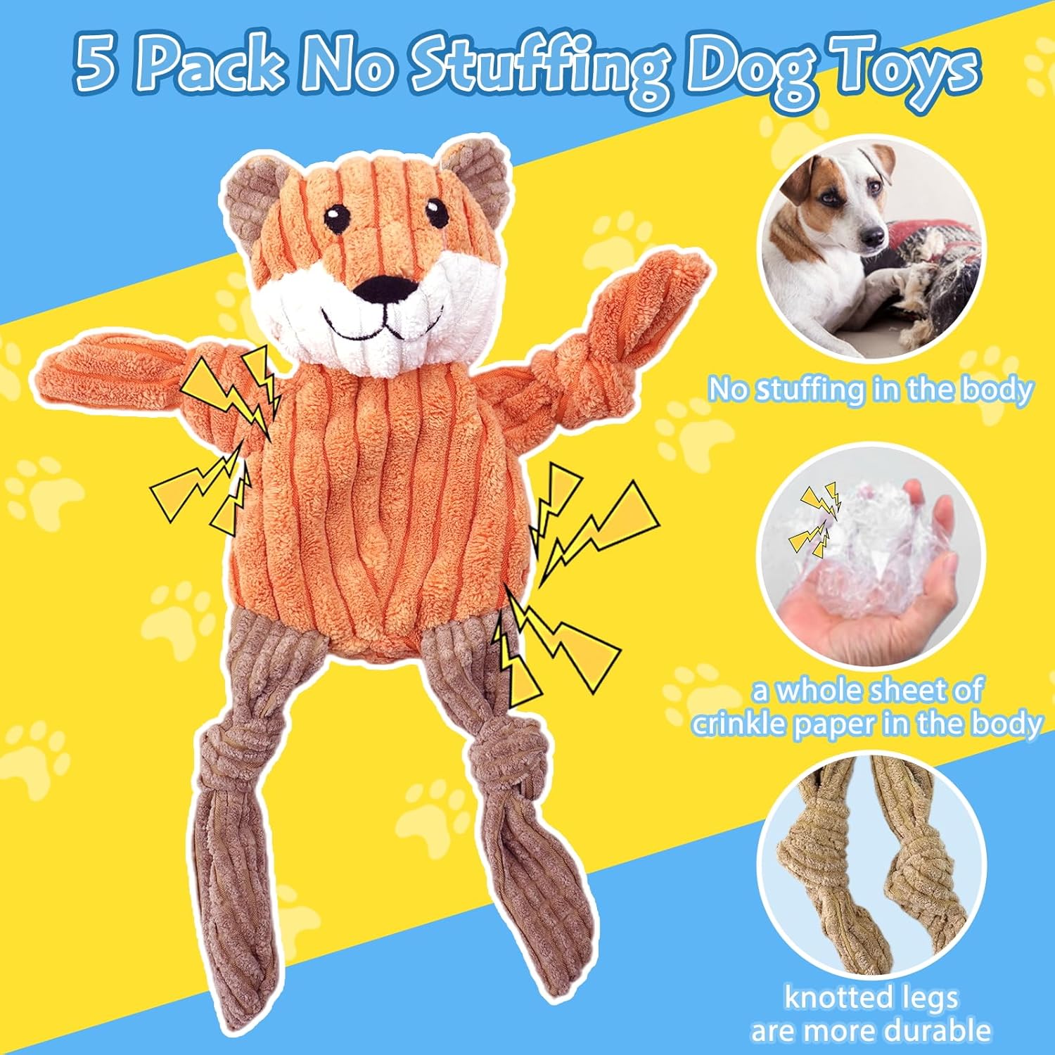 MRSOHRET Paquete de 5 juguetes chirriantes para perros, juguetes de...