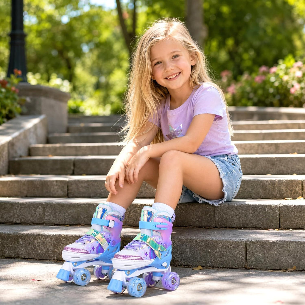 NEMONE - Patines de sirena con ruedas iluminadas y 4 tamaños ajusta...