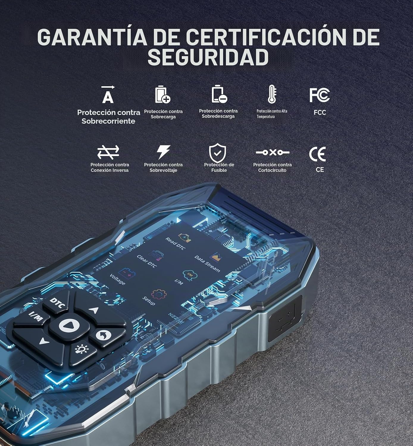 Arrancador con escáner OBD2 de 5000 A pico de batería de coche, arr...