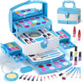 Perryhome Juego de maquillaje para niñas, 56 piezas lavables, cosmé...