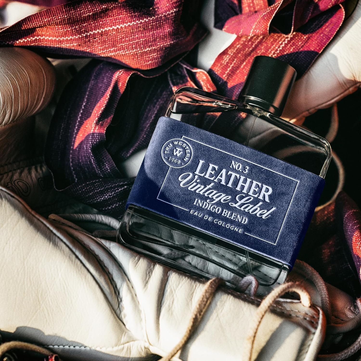 Cuero No. 3 por Tru Western, Etiqueta Vintage Indigo Mezcla, 3.4 fl...
