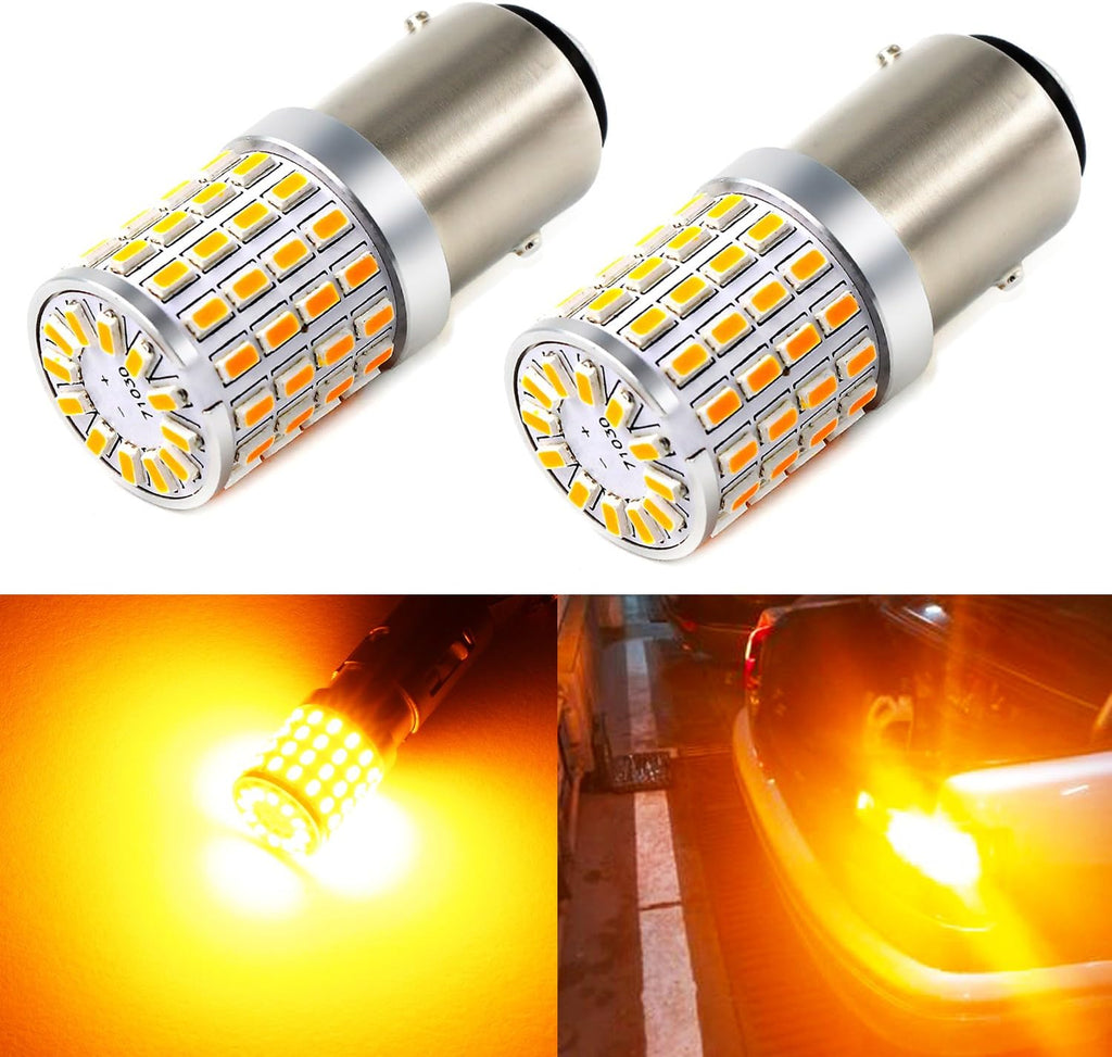 PHINLION Bombilla LED amarillo ámbar 2057 1157, luz intermitente, p...