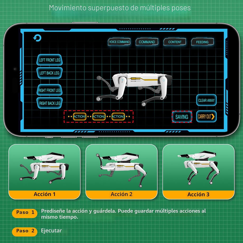 Dingdongwu Shoot Robot Dog - Mascota interactiva STEM con control d...