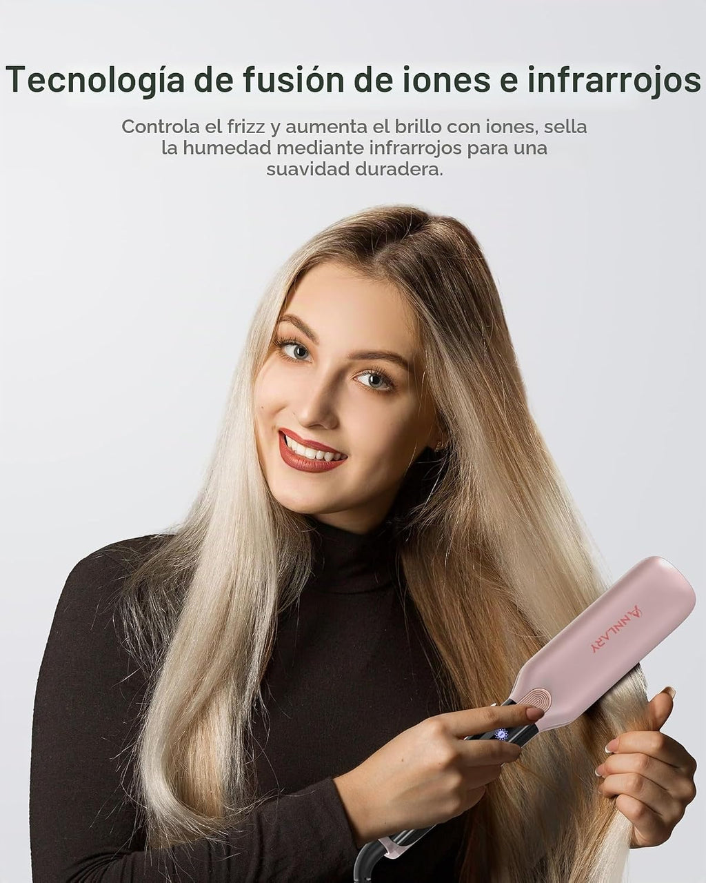 ANNLARY Plancha para el cabello, plancha plana de 1.75 pulgadas con...