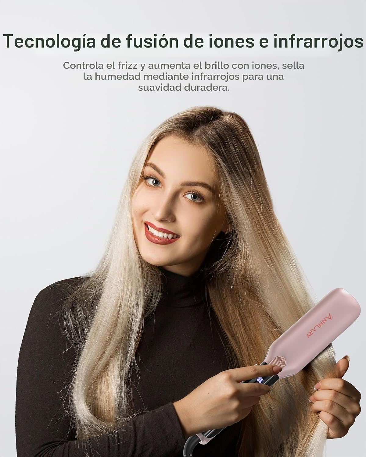 ANNLARY Plancha para el cabello, plancha plana de 1.75 pulgadas con...