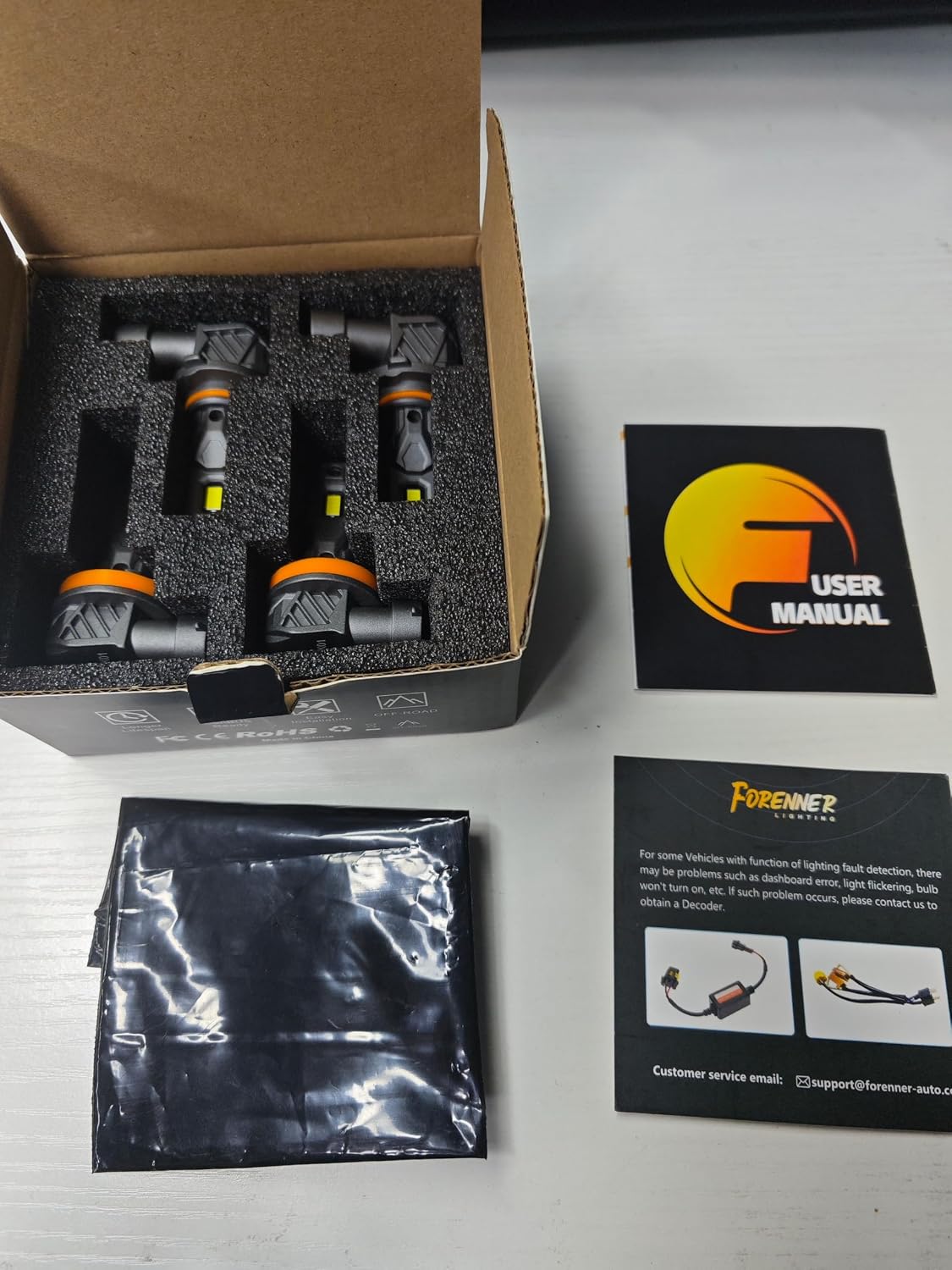 FORENNER Combo de bombillas H11 9005, 140000LM 1000% Ultra brillo,...