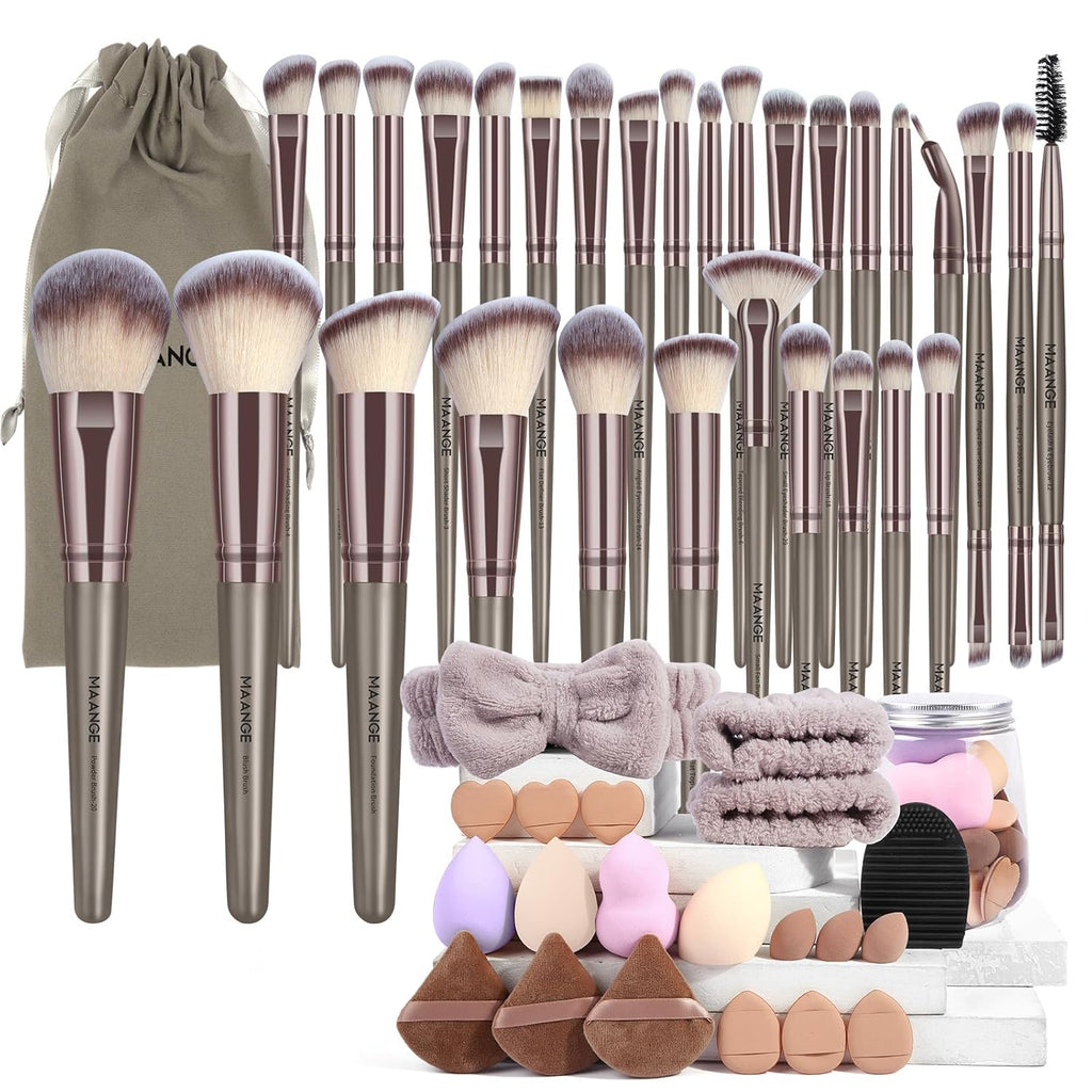 MAANGE Juego de 51 brochas de maquillaje, juego de herramientas de...