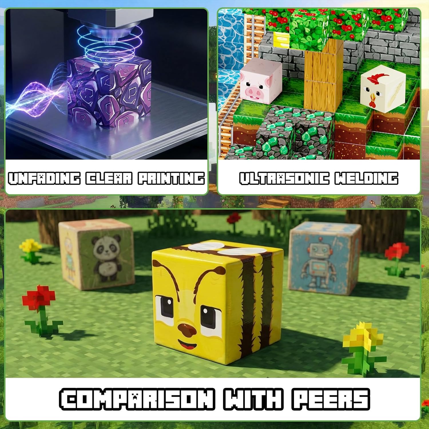 Laoren Bloques de construcción magnéticos, juguetes STEM cubos magn...