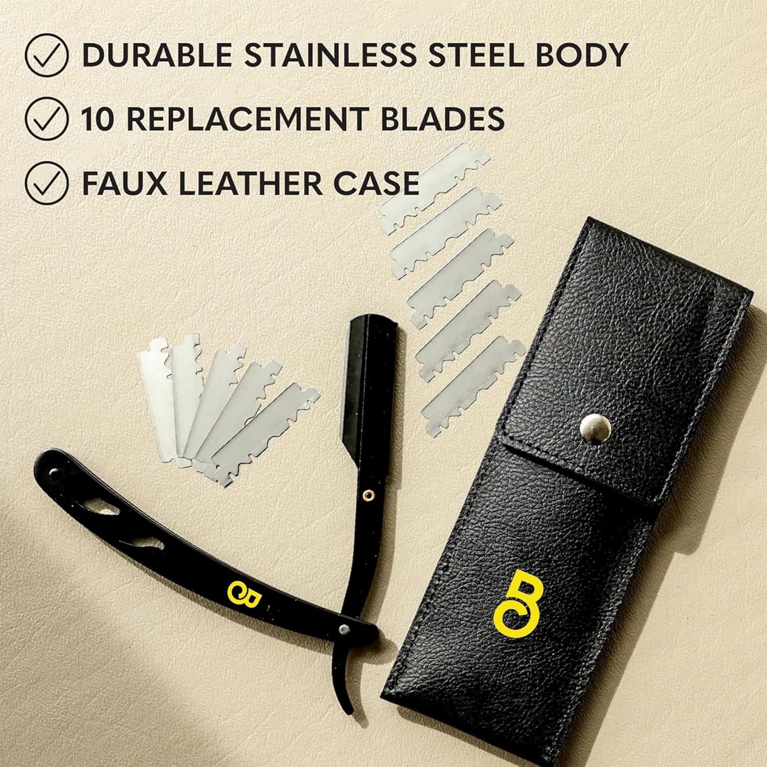 The Beard Club Navaja recta para hombres - Navajas para barbero - K...